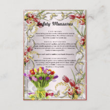Medidas de Segurança para Casamento Floral de Tuli