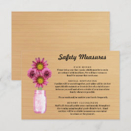 Cartão De Informações Medidas de Segurança para Pote de Pedra com Flores