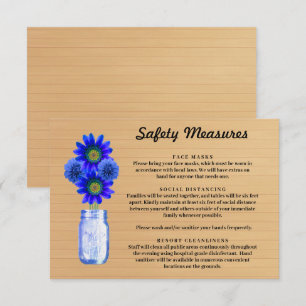 Cartão De Informações Medidas de Segurança para Pote de Pedra com Flores