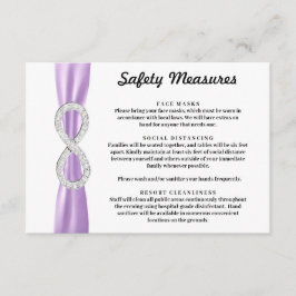 Cartão De Informações Medidas de Segurança Purple Ribbon Diamond Infinit