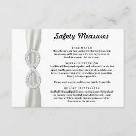 Cartão De Informações Medidas de Segurança White Ribbon Diamond Infinity