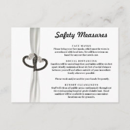 Cartão De Informações Medidas Elegantes de Segurança do Diamante Negro e