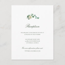 Cartão De Informações Megan Simple Greenery Recepção de casamento