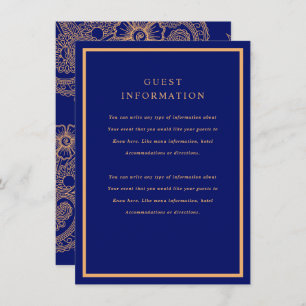 Cartão De Informações Mehndi Wedding Insert