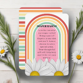 Cartão De Informações Meia Chá de fraldas de margarida retrô