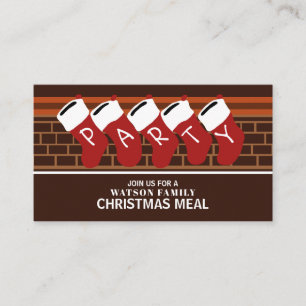 Cartão De Informações Meias festivas, Bilhete de Natal Convidado