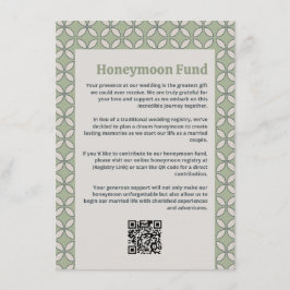 Cartão De Informações Meio século Mod Retro Wedding Olive Green