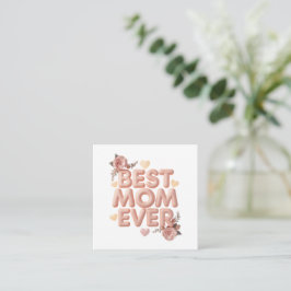 Cartão De Informações Melhor Mãe do Mundo Design Floral 3D | Presente pa