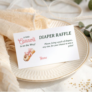 Cartão De Informações Menina de Laço Rosa Doce Cannoli Chamada Italiana 