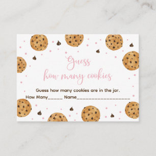 Cartão De Informações Menina Rosa-Cookie Adivinha Quantos Jogo