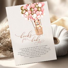 Cartão De Informações Meninas Douradas rosa Ursinhos Balões Bebês