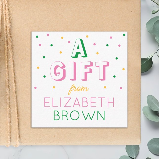 Cartão De Informações Meninas Personalizadas Preparam Um Presente De (Criador carregado)