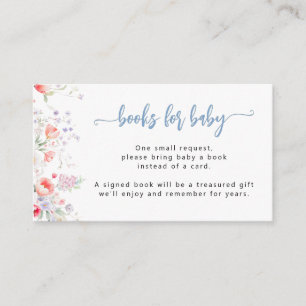 Cartão De Informações Menino de flor silvestre azul bebê em flor Livros 
