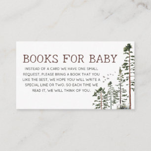 Cartão De Informações Menino Floresta Livros de Bebê para Chuvinha de Be