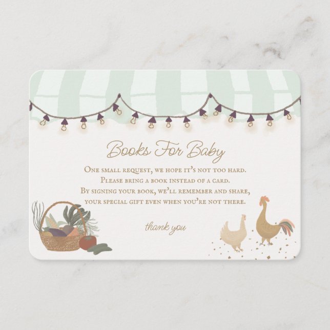 Cartão De Informações Mercado de Agricultores Verdes Livros para Bebê In (Frente)