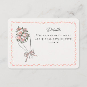 Cartão De Informações Mercado Rosa Flor Novos Detalhes Flóridos Inserir