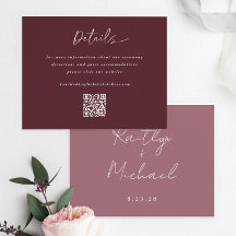Merlot Wedn Modern Handwrite Details QR Code