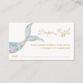 Cartão De Informações Mermaid Diaper Raffle Ticket Enclosure Card