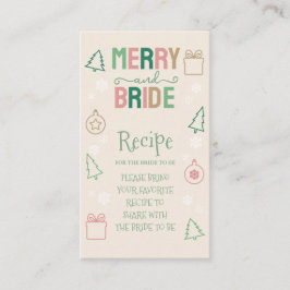 Cartão De Informações Merry & Bride Christmas Bridal Shower Recipe
