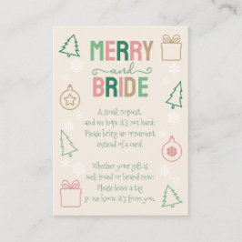 Cartão De Informações Merry & Bride Traga um Enfeite Chá de Noiva