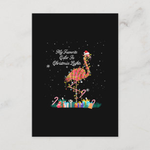 Cartão De Informações Meu Favorito É Luzes De Natal Figurino Flamingo