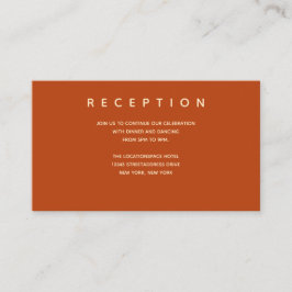 Cartão De Informações Micro Wedding Burnt Orange Small Reception Info
