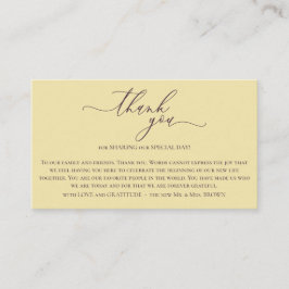 Cartão De Informações Midnight Fig & Champagne Ceremony Photo Thank You