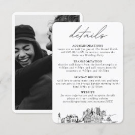 Cartão De Informações Milwaukee Wedding Detalhes Verticais