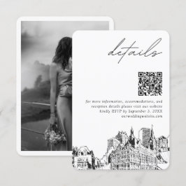Cartão De Informações Milwaukee Wedding Modern Details QR Code