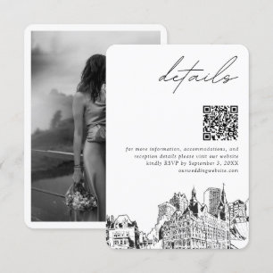 Cartão De Informações Milwaukee Wedding Modern Details QR Code