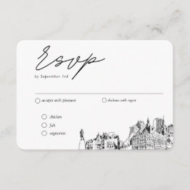 Cartão De Informações Milwaukee Wedding Tradicional RSVP Opções de Refei