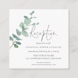 Cartão De Informações MINI | Detalhes da Recepção de casamento Eucalyptu