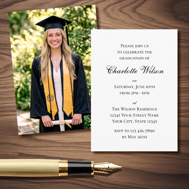 Cartão De Informações Mini Graduation Invitation Script Enclosure Card (Criador carregado)