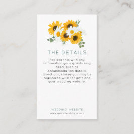 Cartão De Informações Mini Rústicos Girassóis Flores Selvagens Detalhes