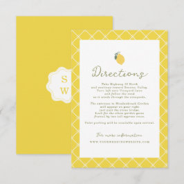 Cartão De Informações Minimal Lemon Amalfi Coast Wedding Directions Card