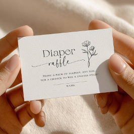 Cartão De Informações Minimal Line Art Baby Shower Diaper Raffle