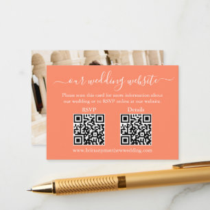 Cartão De Informações Minimalista 2 QR Detalhes de RSVP de Casamento Fot