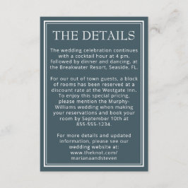 Cartão De Informações Minimalista do Boho Blue Modern