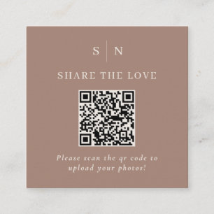 Cartão De Informações Minimalista e Chic Compartilhe o Amor Código QR