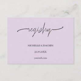 Cartão De Informações Minimalista Lilac Elegante Moderno