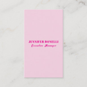 Cartão De Informações Minimalista rosa tendência personalizado nome pers