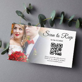 Cartão De Informações minimalista rsvp qr code dia do casamento foto des