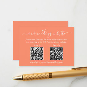 Cartão De Informações Minimalista Simples 2 QR Casamento RSVP Detalhes C