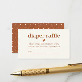 Cartão De Informações Minimalista Terracotta Fralda Raffle
