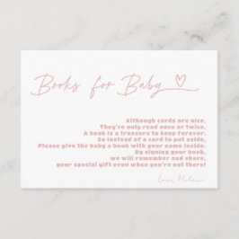 Cartão De Informações Minimalista Um Pedido De Livro De Chás de fraldas