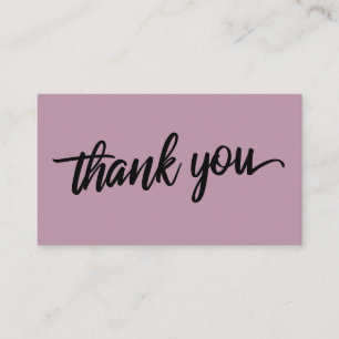 Cartão De Informações Mínimo de Script Typografia Medium Mauve Obrigado