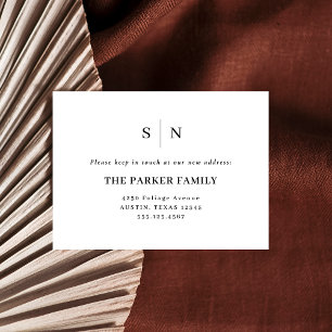 Cartão De Informações Mínimo e Chic Novo Endereço Inserido