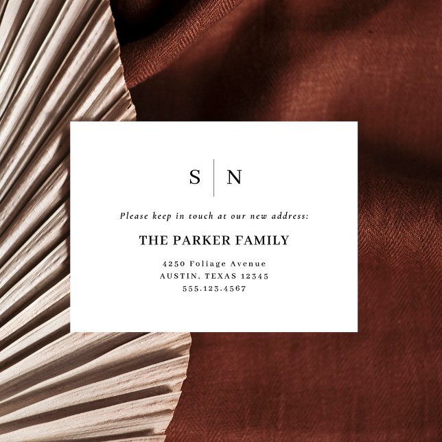 Cartão De Informações Mínimo e Chic | Novo Endereço Inserido (Criador carregado)