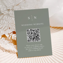 Mínimo e Chic | Sage Green Código QR Casamento