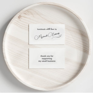 Cartão De Informações Mínimo feito à mão com amor Obrigado